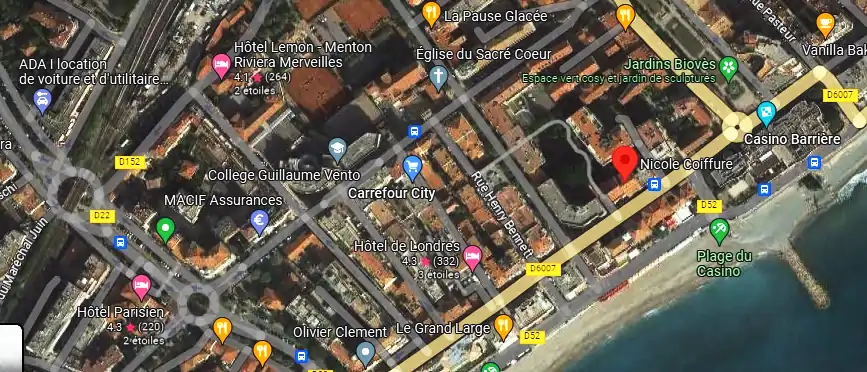 Salon de coiffure à Menton